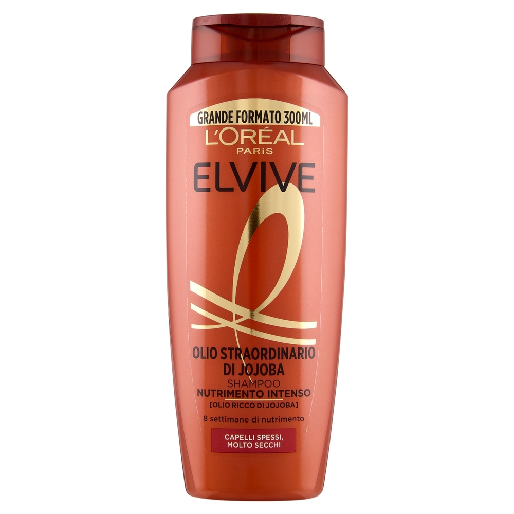 Elvive Olio Straordinario di Jojoba Shampoo Nutrimento Intenso, per Capelli Molto Secchi, 300 ml